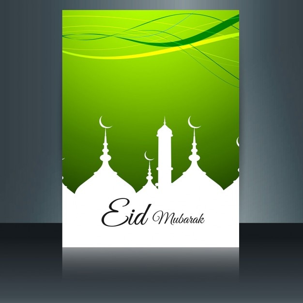 Green eid mubarak abstract flyer Vector | Free Download