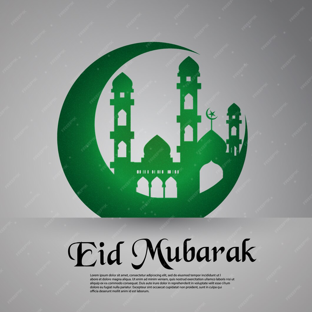 Free Vector | Green eid mubarak background