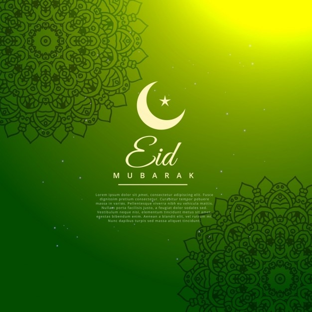 Green eid mubarak festival background