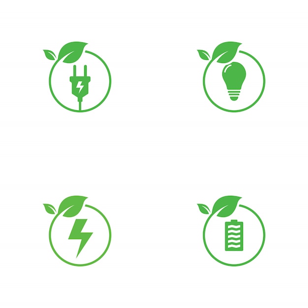 Green energy logo collection | Premium Vector