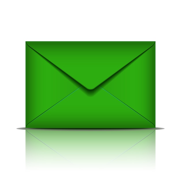 Premium Vector | Green envelope on white background. illustration