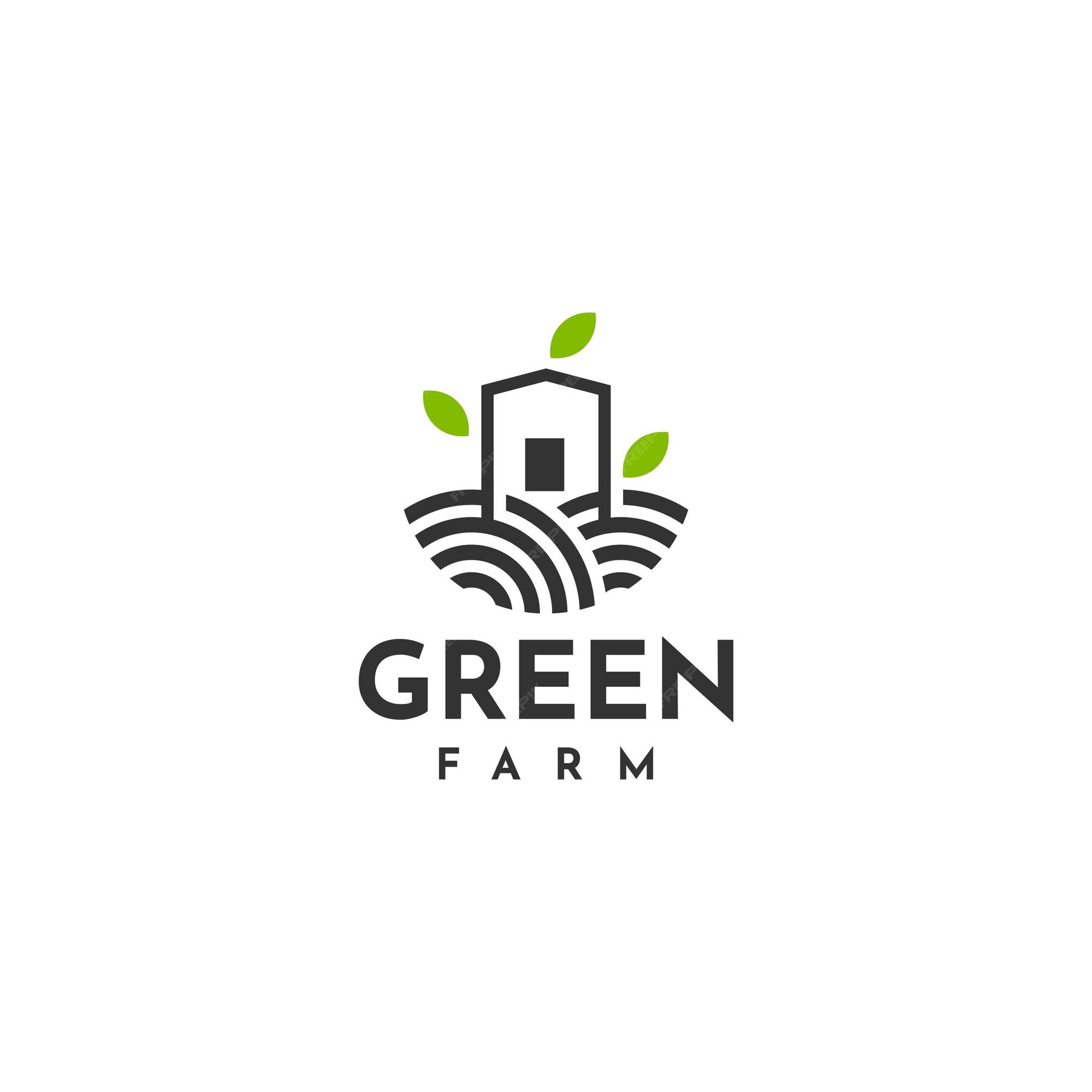 Premium Vector | Green farm house logo design