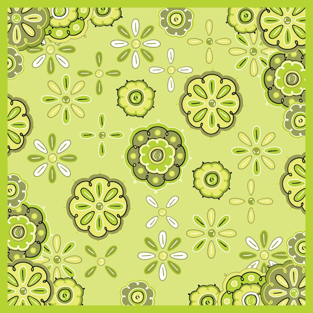 Green floral batik motif background Vector  Premium Download
