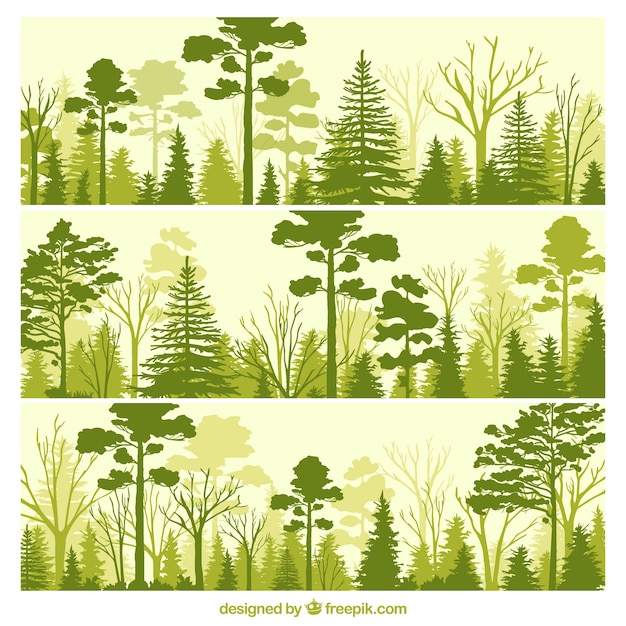 Green forest banners