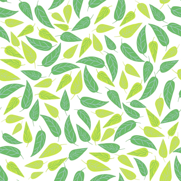 Premium Vector | Green forest leaves seamless pattern. botanical design ...