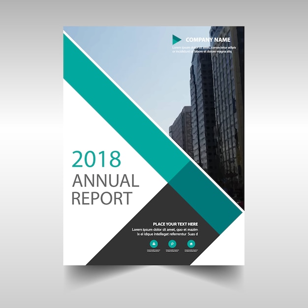 Free Vector | Green geometric corporate annual report template