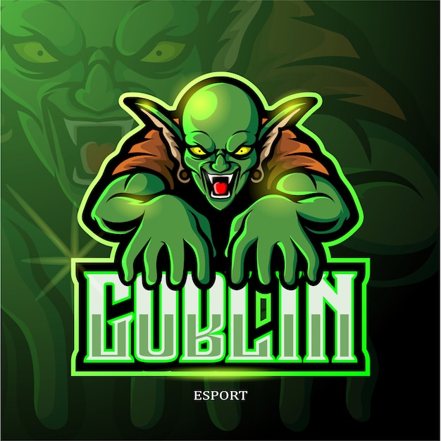 Premium Vector | Green goblin mascot esport logo design.