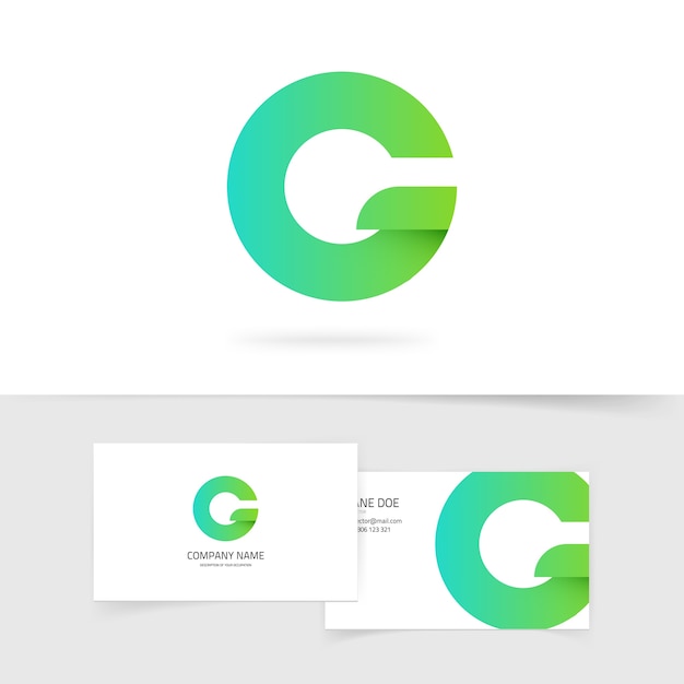 Premium Vector Green Gradient Letter G Or Q Ecology Logo Element On White Background