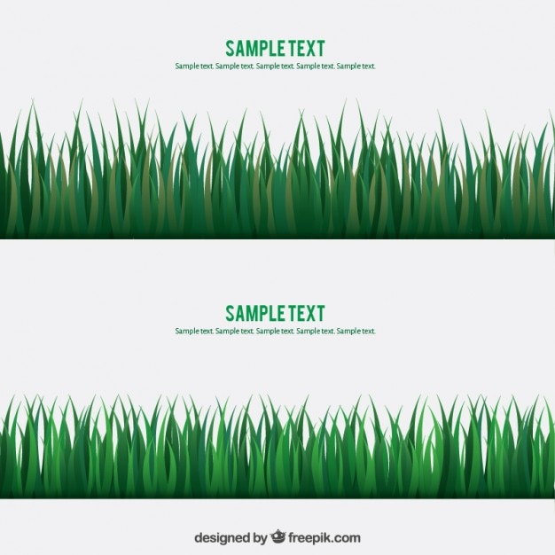 Green Grass Banners Vector 