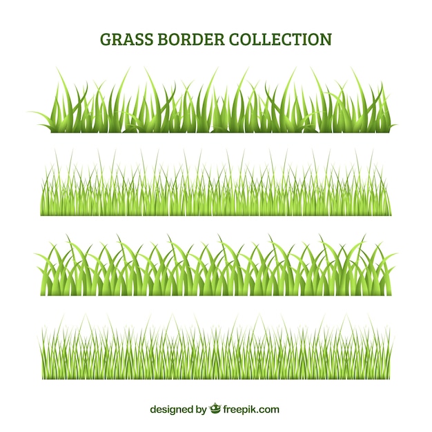 Green grass border set