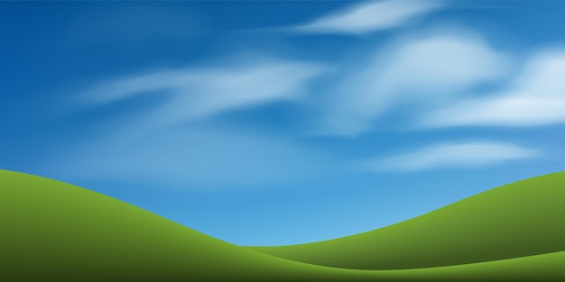 Premium Vector | Green grass hill or mountain with blue sky. abstract ...