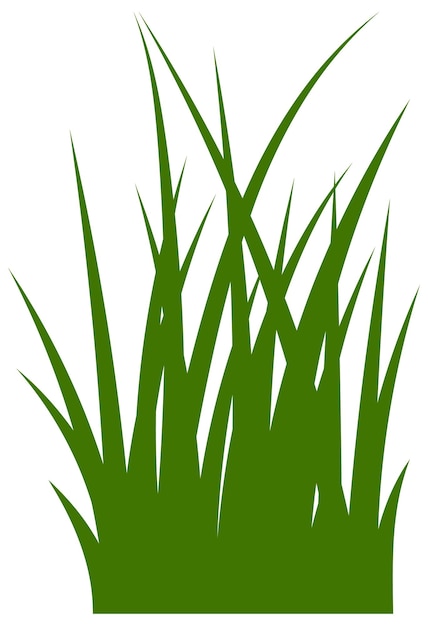 Premium Vector | Green grass icon. long blade leaves silhouette ...