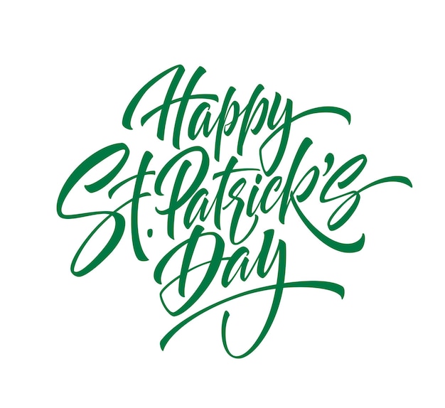 Free Vector Green Handwriting Lettering Happy Saint Patricks Day Isolated 4311