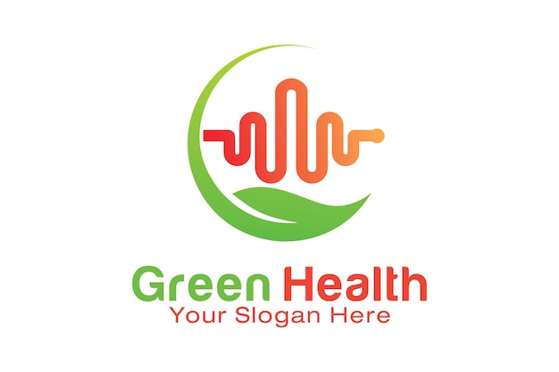 Premium Vector | Green health logo design template