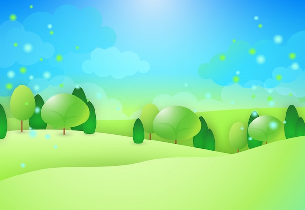 Free Vector | Green hills with trees