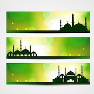 Green Islamic Banners Vector Free Download