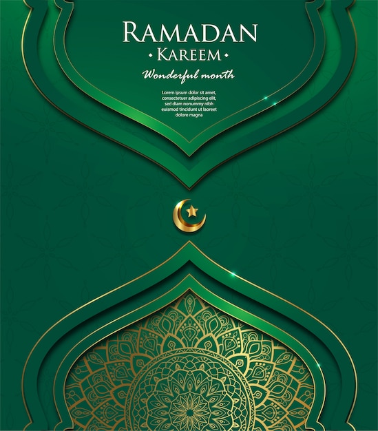 premium vector green islamic ramadan kareem with gold ornament background https www freepik com profile preagreement getstarted 8115100