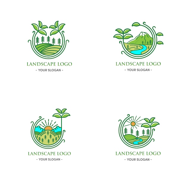 Download Free Green Landscape Logo Design Natural Leaf Around Green Circle Use our free logo maker to create a logo and build your brand. Put your logo on business cards, promotional products, or your website for brand visibility.