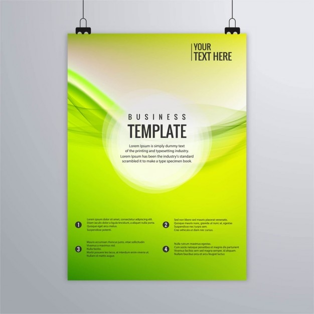 Free Vector | Green leaflet with wavy shapes