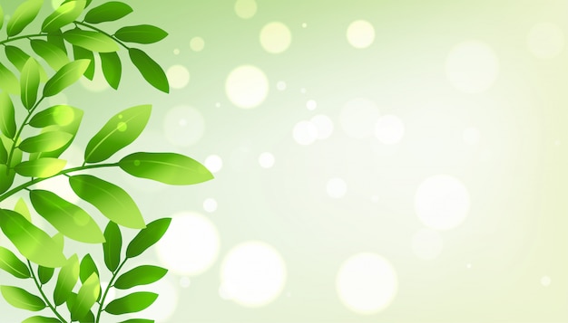 Free Vector Green Leaves Background With Copyspace