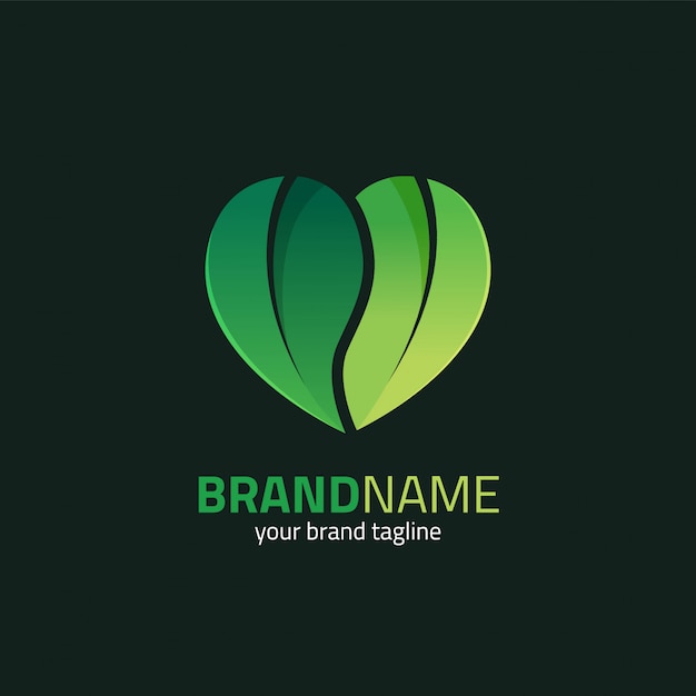 Download Free Green Leaves With Heart Shape Logo Design Template Premium Vector Use our free logo maker to create a logo and build your brand. Put your logo on business cards, promotional products, or your website for brand visibility.
