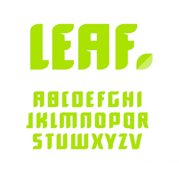 premium-vector-green-letters-set-latin-alphabet