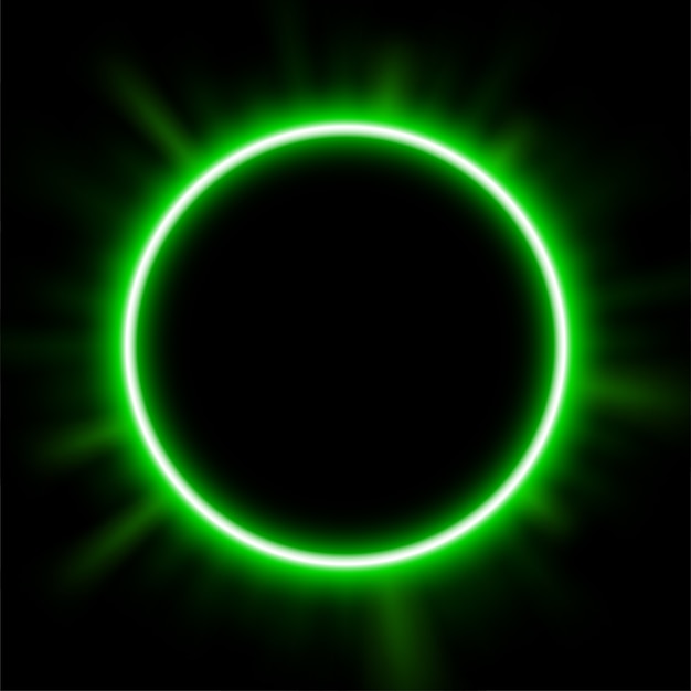 Premium Vector | The green light behind the eclipse