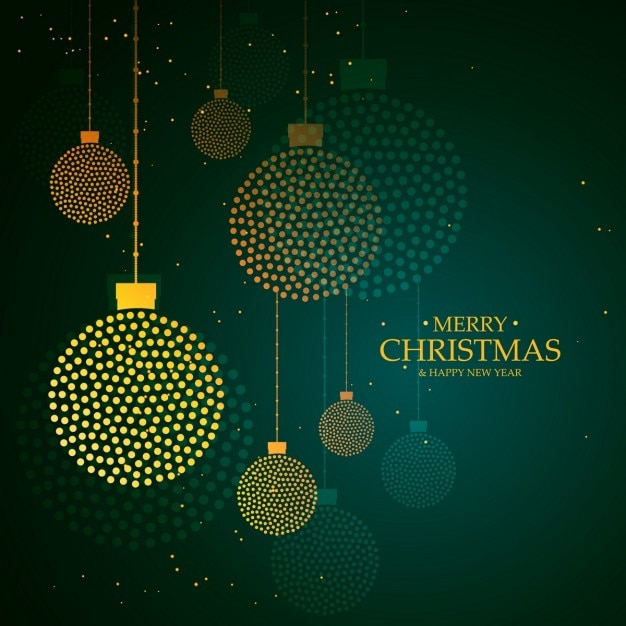 Green luxury background with christmas\
balls