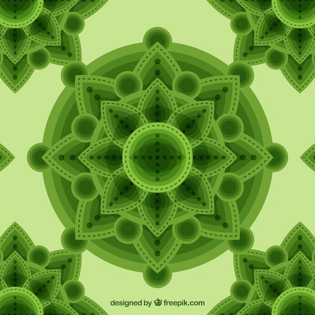 Free Vector Green Mandala Abstract Background