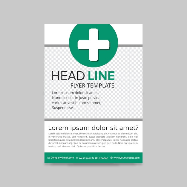 Green medical flyer layout template