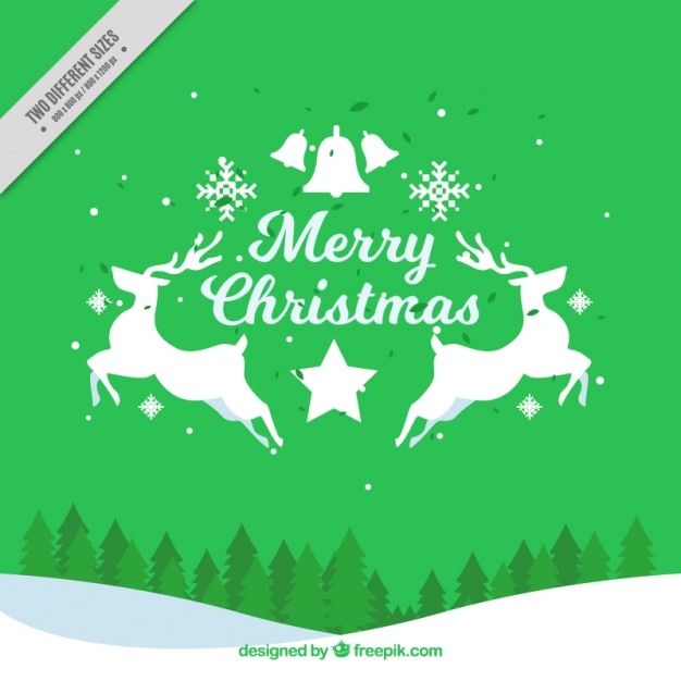 Download Download Vector Green Merry Christmas Background With Reindeer And Landscape Vectorpicker 3D SVG Files Ideas | SVG, Paper Crafts, SVG File