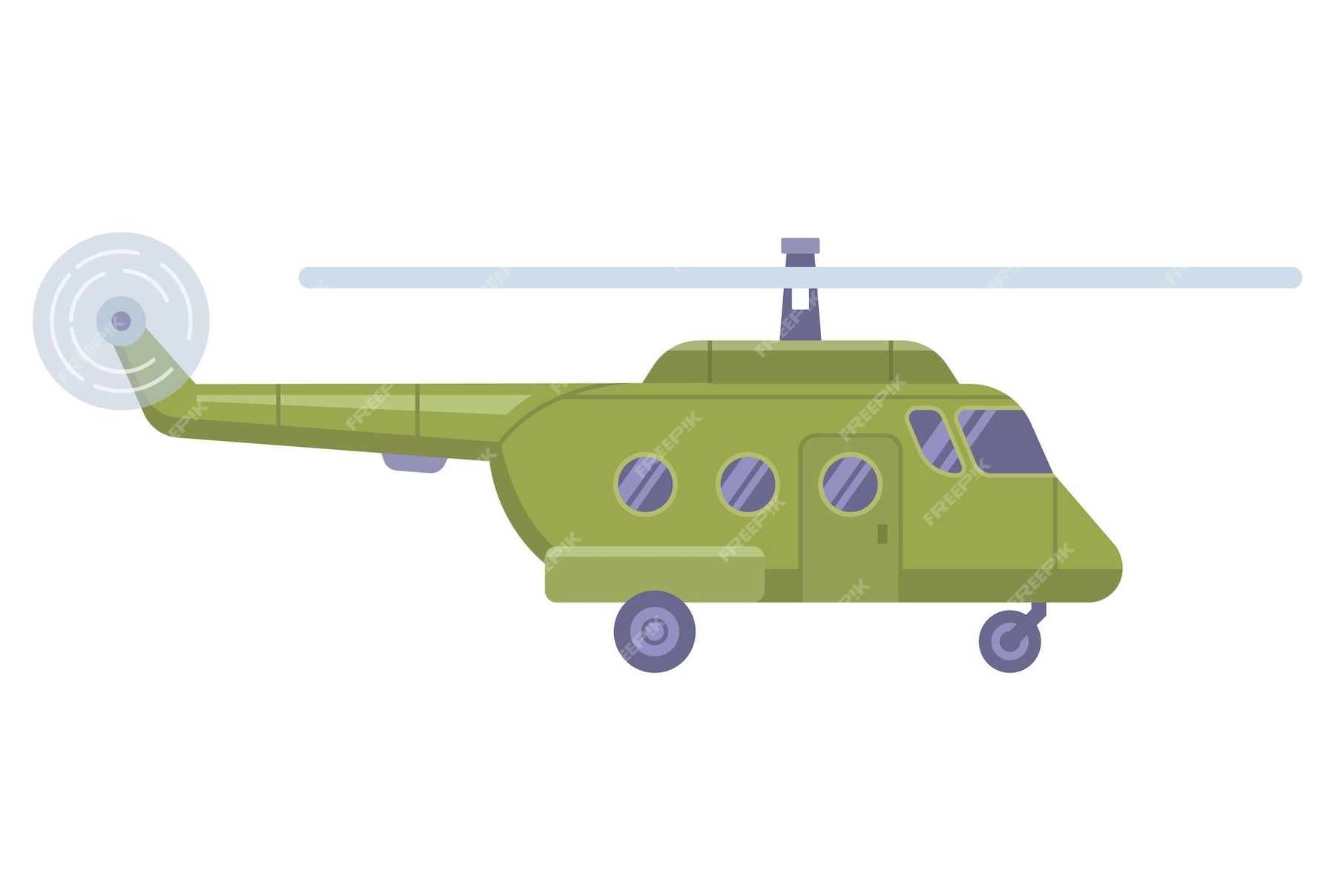 Premium Vector | Green military plane flies in the sky. flat vector ...