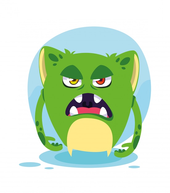 Premium Vector | Green monster cartoon