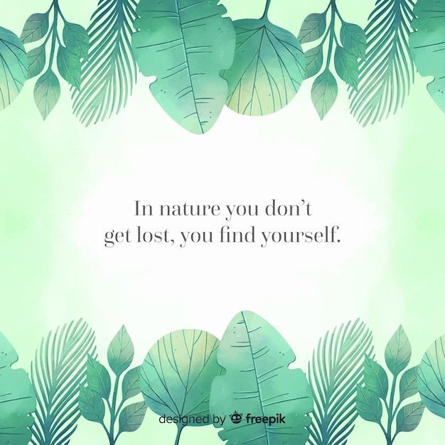 Free Vector | Green Nature Background With Quote