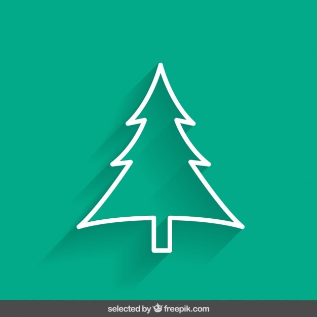 Download Free Vector | Green outline christmas tree