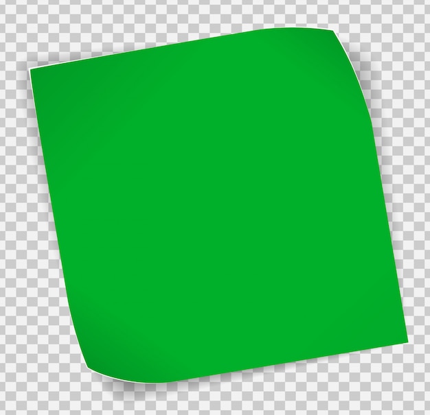 Premium Vector Green Paper Sticker Over Transparent Background