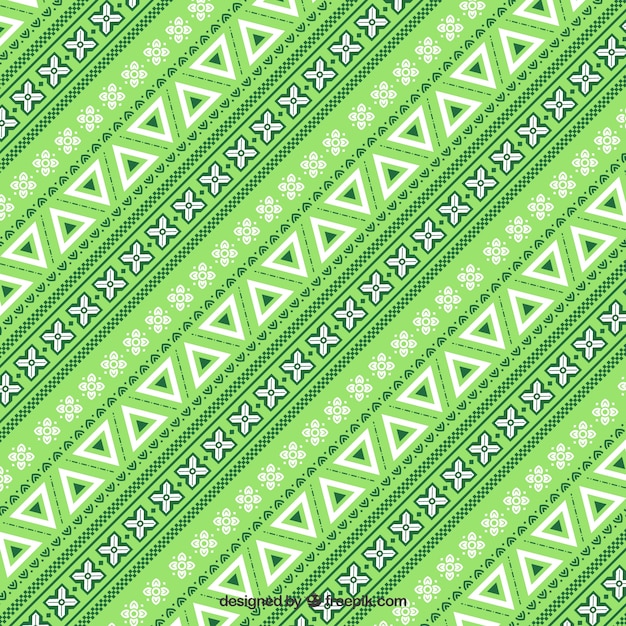 Free Vector Green pattern in ethnic style