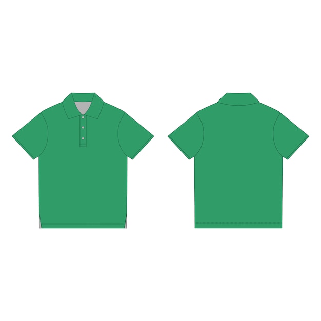 Download Green polo t-shirt design template. front and back ...