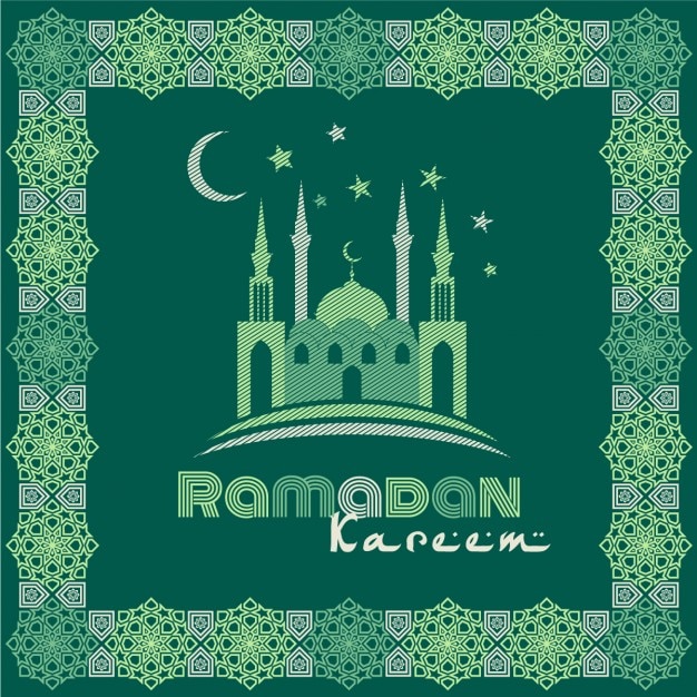 Free Vector | Green ramadan background