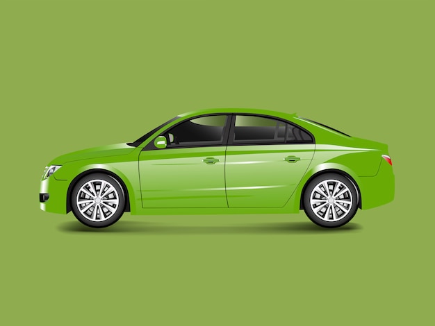 Green sedan car in a green background vector Vector | Free Download