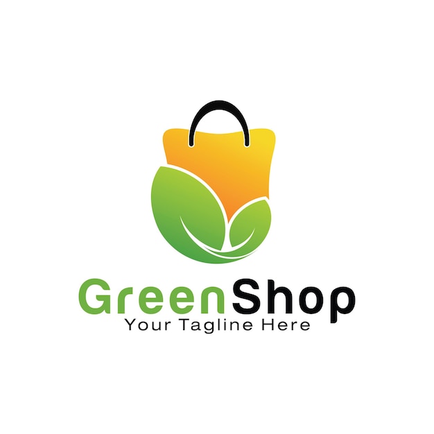 Premium Vector | Green shop logo design template