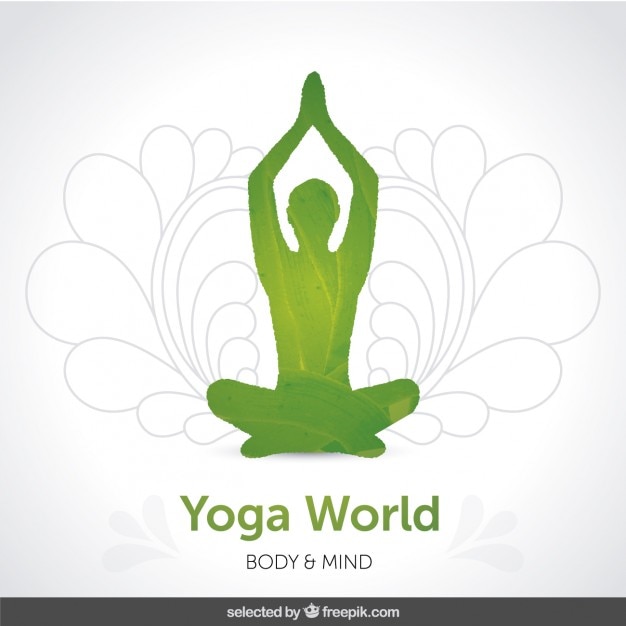 Green silhoutte yoga background