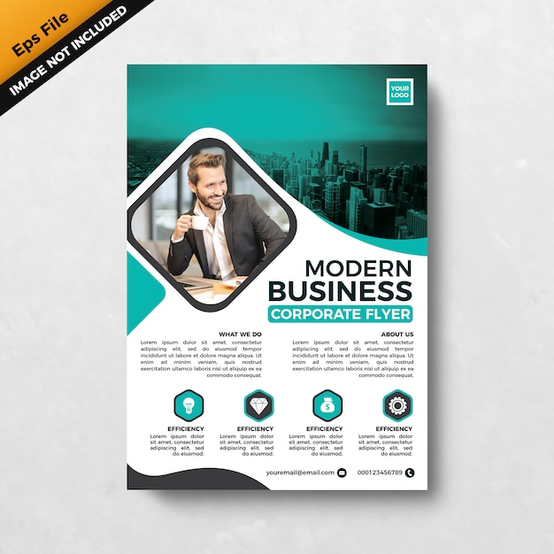 Premium Vector | Green teal modern business corporate flyer template design