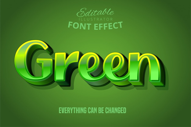 Premium Vector Green Text D Editable Font Effect