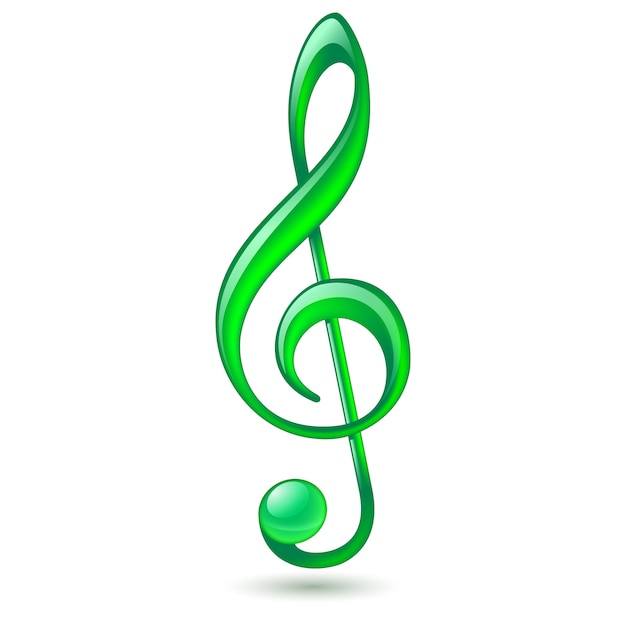 Premium Vector | Green treble clef