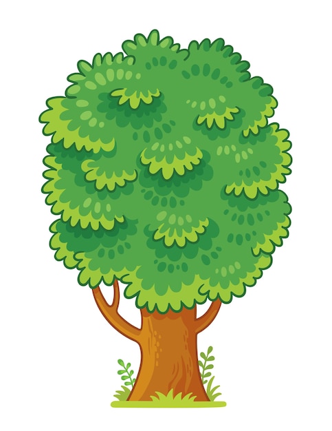 Premium Vector | A green tree isolated vector illustration with leafy ...