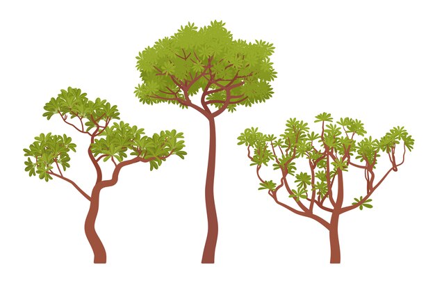 Premium Vector | Green trees collection