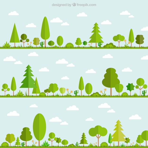 Free Vector Green Trees