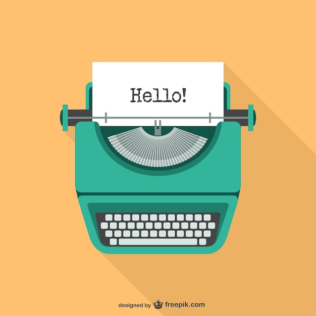 Download Green typewriter Vector | Free Download