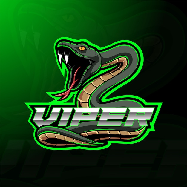 Premium Vector | Green viper snake mascot logo design